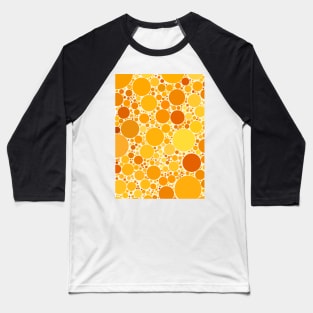 Yellow and Orange Polka Dots Pattern Design Baseball T-Shirt